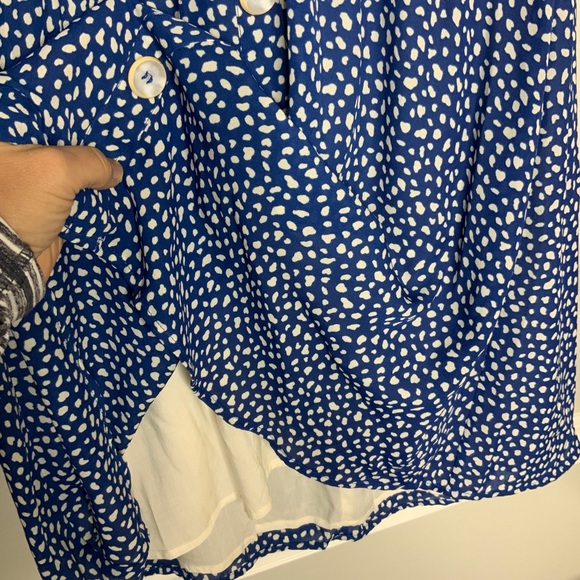 ANTHROPOLOGIE Moon River Spotted Blue Button Dress - Picture 8 of 12